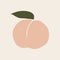 Abstract Minimalist peach shape art print element