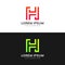 Abstract minimalistic H letter clean logo sign vector icon