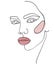 Abstract minimalistic linear sketch. Woman`s face.