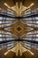 Abstract Mirrored Roof Kaleidoscope Background.