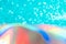 Abstract mixed holographic blue ai aqua blurred glitter shiny background. Liquid neon rainbow foil unicorn style. Bright