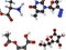 Abstract model molecule background. 3D rendering illustration