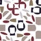 Abstract modern beige, red and indigo seameless pattern.