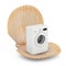 Abstract Modern Fashion Elegant Washing Machine in Beauty Scallop Sea or Ocean Shell Seashell. 3d Rendering