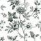 Abstract modern floral seamless pattern with hand drawn flower in Toile de jouy style. Retro elegance repeat print