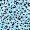 Abstract modern leopard seamless pattern. Animals trendy background. Beige and blue decorative vector stock illustration