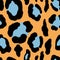 Abstract modern leopard seamless pattern. Animals trendy background. Blue and beige decorative vector stock illustration