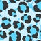 Abstract modern leopard seamless pattern. Animals trendy background. Blue and black decorative vector stock illustration