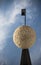 Abstract modern rounded ball lamp texture in blue sky