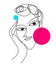 Abstract modern style line art woman portrait design.