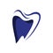 abstract modern tooth for dental care service vector logo icon in blue color