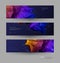 Abstract Molecules banners set with Lines,Geometric,Polygon. Futuristic digital science technology concept for web banner template