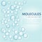 Abstract molecules design, gloss blue particles