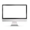 abstract monitor in imac style black color with blank touch screen isolated on the white background.