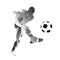 Abstract monochromatic soccer player
