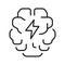 Abstract monochrome brainstorming icon vector illustration brain and thunder creativity intelligence