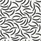 Abstract monochrome fashion flat seamless vector pattern with geometric bend doodles. Wrapping hipster scribbles