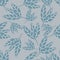 Abstract monochrome leaves seamless pattern on gray background