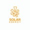 Abstract monoline sun logo. Solar energy symbol for the brand.