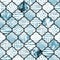 Abstract moroccan geometric seamless pattern in monochrome turquoise colors
