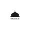 Abstract mosque logo. black texture on white background. simple and unique logos. for symbols, labels, icons of Muslim companies