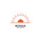 Abstract mosque logo. orange texture on white background. simple and unique logos. for symbols, labels, icons of Muslim companies