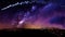 Abstract motion graphic background with animation diagonally falling glittering particles as meteor rain. Ultra HD resolution