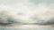 Abstract Mountain And Cloud Painting With Soft Muted Colors