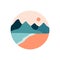 Abstract mountain landscape. Boho social media highlight cover, minimalist contemporary nature art. Vector illustration