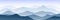 Abstract mountain landscape. Nature panorama background, blue scenery and smokey horizon wallpaper. Vector illustration