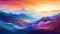 Abstract mountains consisting of slabs, gradient color. Colorful wave lines wallpaper background. Generative AI