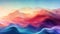 Abstract mountains consisting of slabs, gradient color. Colorful wave lines wallpaper background. Generative AI