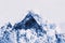 Abstract mountains landscape on white background, digital watercolor painting