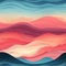 Abstract mountainscape with vibrant waves and ocean (tiled)