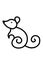 Abstract mouse line art icon simple and modern