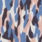 Abstract movement geometric layered seamless pattern in muted retro colors Camouflage fashion trend