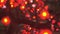 Abstract moving lights from artificial sakura tree with asian style decorations