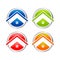 Abstract Multi Colored Home Circle Icon Set