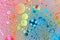 Abstract multicolor water oil soap bubbles