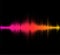 Abstract multicolored dotted sound wave