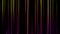 Abstract multicolored lines fall down on a black background. 3d gradient render. Motion design multicolored rain. Yellow