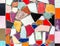 Abstract multicolored mosaic texture of broken ceramic tiles