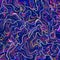 Abstract multicolored painted pattern with bright irregular wavy lines on marbled texture