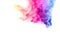 Abstract multicolored smoke on white background. Abstract bright colorful smoke on background.