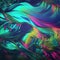 Abstract Multicolored Vibrant Neon Wave.