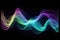 Abstract multicolored waves on a black background. Generative ai