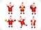 Abstract multiple santa icon set