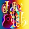 Abstract music background with guitar and wind instruments