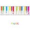 Abstract music poster. Colored piano with flowing keys