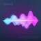 Abstract music vector background with sound voice audio wave, equalizer waveform